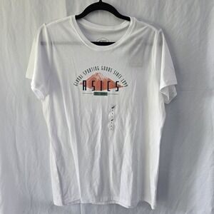 Asics Retro Graphic T Shirt White Unisex Large Sustainable Sourced Cotton